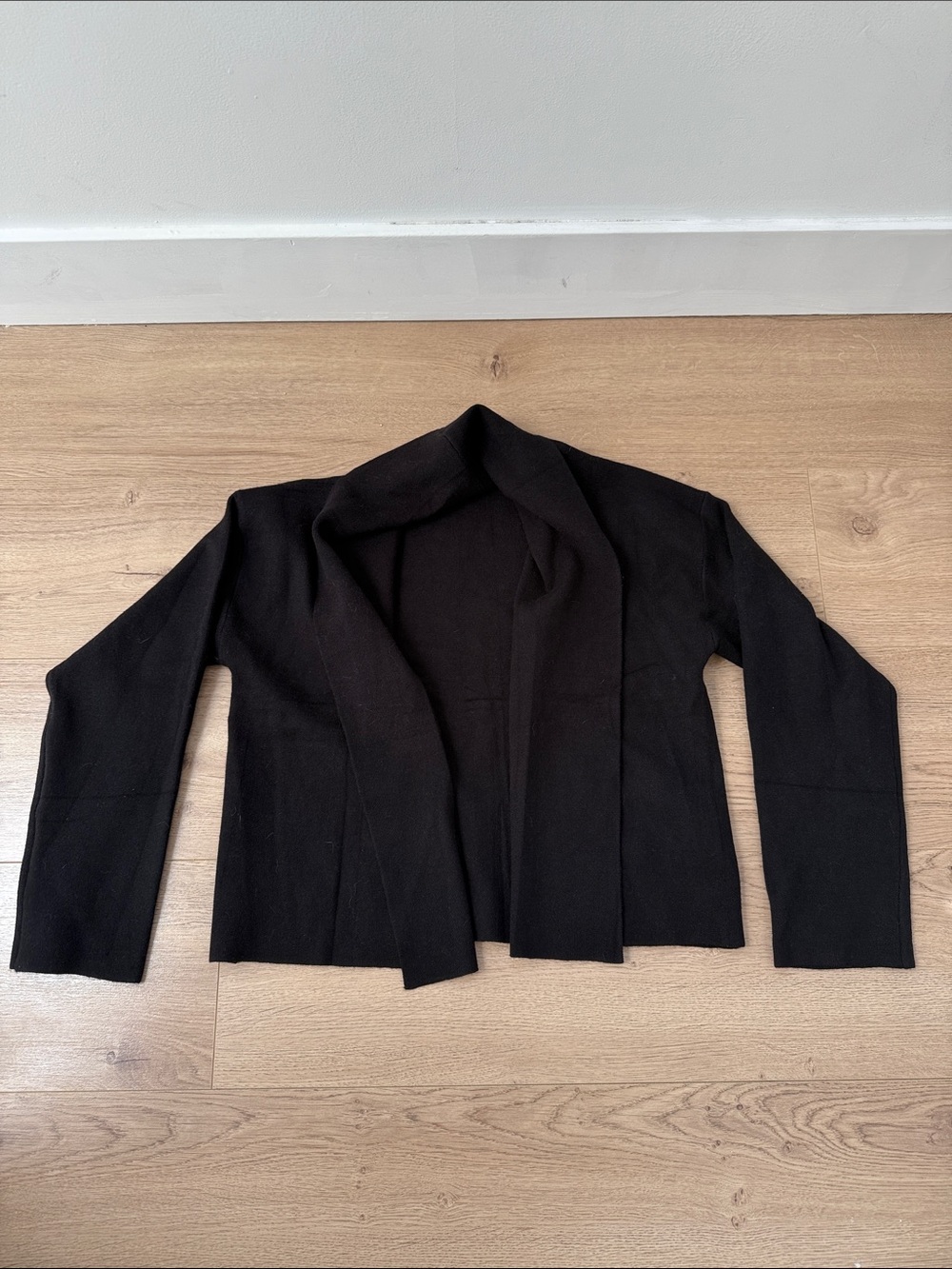 Black Open-Front Style Cardigan